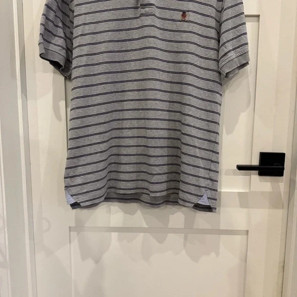 Vintage Tommy Hilfiger Gray and Navy Striped Polo Shirt - Picture 6 of 9